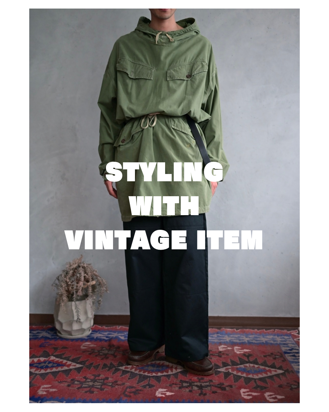 DAYCODE STYLING WITH VINTAGE ITEMS -UTILITY WIDE TROSER -