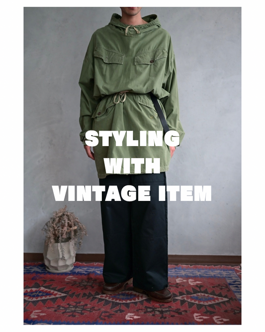 DAYCODE STYLING WITH VINTAGE ITEMS -UTILITY WIDE TROSER -